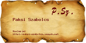 Paksi Szabolcs névjegykártya